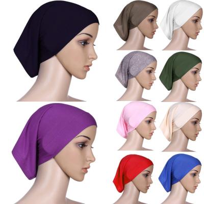 China Cotton Solid Color Stretch Tube Under Scarf Muslim Hijab Modal Inner Cap for sale