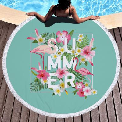 China Microfiber Personalized Round Printed Beach Towels Microfiber Bath Towel for sale