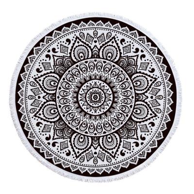 China Custom Printing Turkish Microfiber Round Beach Mat Microfiber Beach Towel for sale