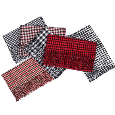 China Factory Price Fashionable Classic Checked Scarf European British Style Plaid Camel Scarf for sale