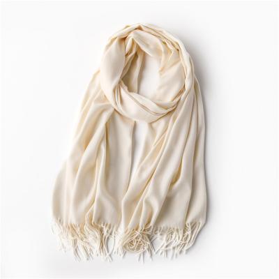 China Fashionable winter designer cashmere scarf solid color thick simple knitted pashmina scarf for sale