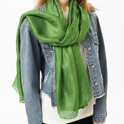 China Ladies Solid Color Scarf 180*90 High Quality Canvas Silk Long Shawl for sale