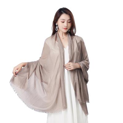 China Fashionable wholesale lightweight simple cotton scarves soft viscous pashmina shawl for sale