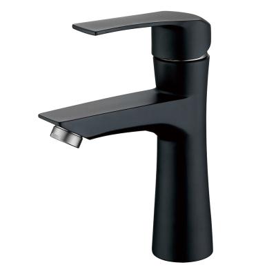 China Modern Metered Art Style Matte Black Bathroom Accessories Hollow Design Body Water Saving Faucet Fashion Handle High Basin Faucets for sale