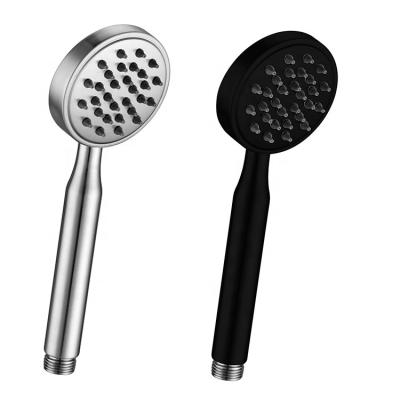 China European High Pressure Diverter Round SS304 Hand Shower Head Waterless Saving Showerheads With Silicon Nozzle Brushed And Black Finishing for sale