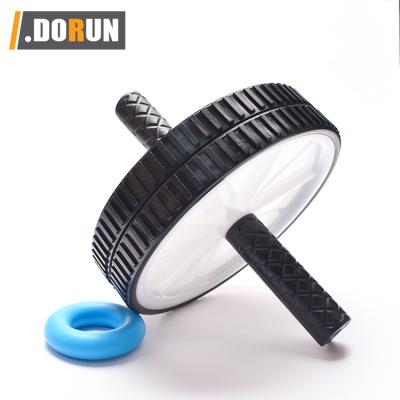 China Dual ab wheel ab roller for abs workout, abs wheel equipment for core strength, ab roller equipment with non-slip handles ab abdominal training for sale