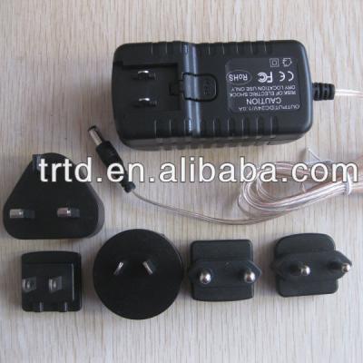 China 15V1.6A Interchageable Power Supply with 5525 DC Jack TARY-I-150160 for sale