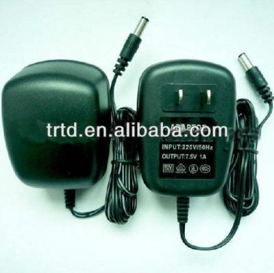 China AC 7.5V1A Linear Adapter With Safety Approval Trtd7.5w for sale