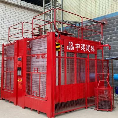 China SC100 Maquinaria de construcción Rojo Alta velocidad Frecuencia variable Elevador de carga inteligente Elevador de construcción en venta