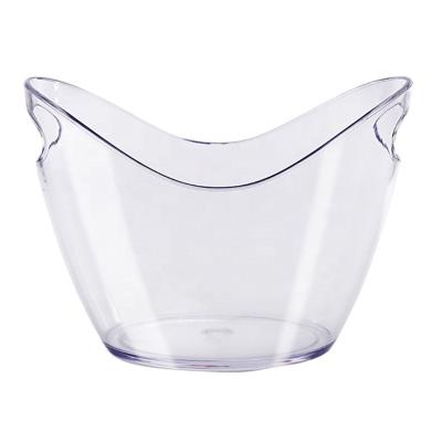 China Viable Wholesale Bar Champagne Beer Acrylic Ice Bucket With Handles Large Ice Buckets Beer Bucket for sale