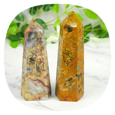 China Wholesale Europe natural loose crystal cuarzoss quartz stone open healing stones tower crystal point lace crazy agate for sale