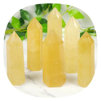 China Europe wholesale bulk crystal cuarzoss natural quartz stone open tower healing crystal point stones honey orange calcite tower for sale