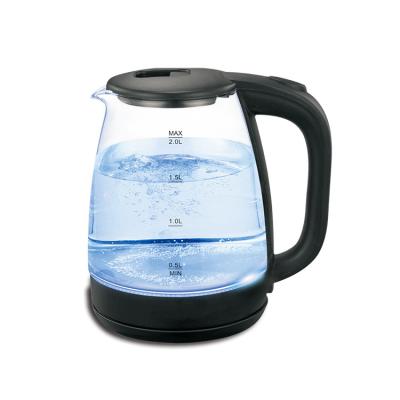 China 360 Glass Kettle Wholesale Pyrex Glass Base 2021 Degree Coffee Kettle Hotel Pot Rotating Heating Electric Kettle for sale