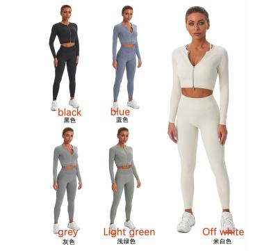 China Breathable 2022 Long Sleeve Suit Yoga Set High Quality Sustainable Yoga Wear For Women for sale