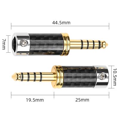 China High Fidelity Gold Plated 4.4mm Jack 5 Pole Jack Repair Full Balanced Headphone Non-Magnetic Stereo Audio Connector 4.4MM for sale