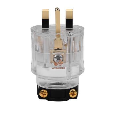 China ATAUDIO UK Residential/General Purpose AC Power Plug FI-UK HIFI Gold/Rhodium Plated Hi-Fi Audio Adapter IEC Connector for sale