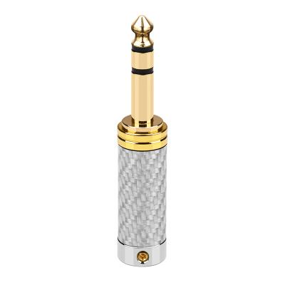 China 4PCS ATAUDIO DIY Carbon Fiber 3.5mm Jack 4mm/6mm Gold Plated Earphone Plug Rhodium-Plated Four Left High End Stereo Carbon Fiber 6.35mm Plug for sale