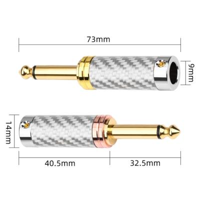 China New Type Copper 6.5mm Carbon Fiber Hifi6.5 Cable Hot Price Gold Plated Plug Audio Gold Plated Silver Mixed Fiber 6.35mm Carbon Fiber for sale