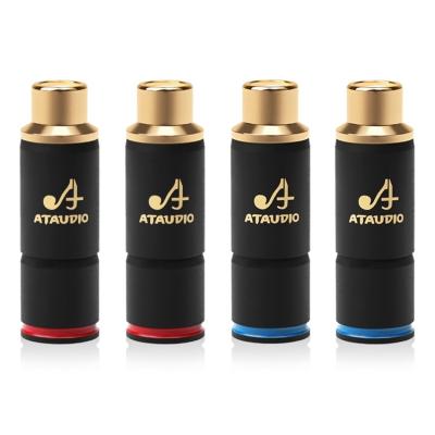 China Pure Copper Gold Plated High Quality Black High Purity Pure Copper Gold Plated RCA Female Jack Wholesale for sale