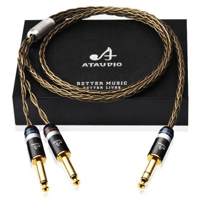 China High Fidelity Car ATAUDIO 6.5trs to Dual 6.5ts High End Silver Stereo 6.5trs Aux Cable. to dual 6.5ts audio cable for sale