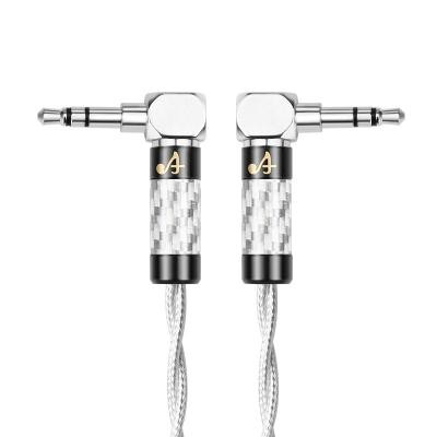 China Male 3.5mm AUX cable. silver hi-fi car ATAUDIO aux cable. 3.5mm to 3.5mm male plug audio cable high quality for sale