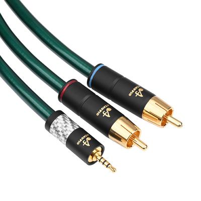 China HIGH FIDELITY Microphone 2.5mm TRRS 2RCA Balance to OCC Cable Noise Immunity with Nerf Wire 2.5mm to RCA Audio Cable for sale