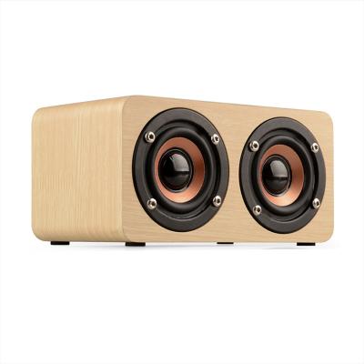 China 10W Mini Retro Wooden Speaker Box High Quality HIGH FIDELITY 3D Wireless Speakers Dual No Sound Speaker for sale