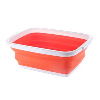 China Space Saving Plastic Collapsible Portable Basin Silicone Wash Basin for sale