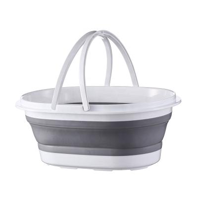 China 12 L viable plastic folding mop bucket bucket with foldable handles at the lowest price and easy carry for sale