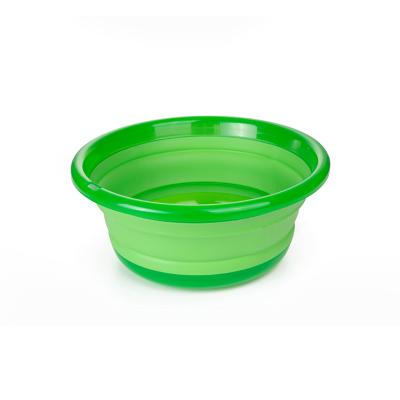 China Semi-transparent Portable Small Silicone Portable Folding Camp Lavatory Basin Viable For Outdoor Camping Fishing for sale