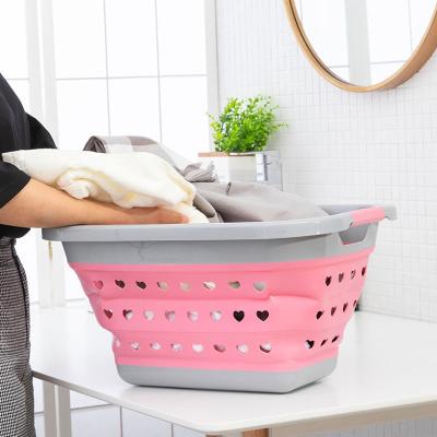 China Sustainable Folding Collapsible Water Container Space Saving Bucket Basket for sale