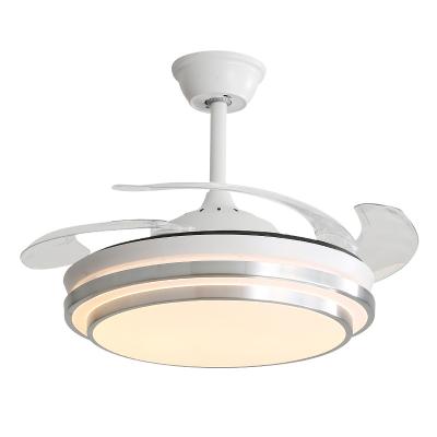 China 46 inch modern led fan light, retractable ceiling fan, ceiling fan with remote control lights for sale