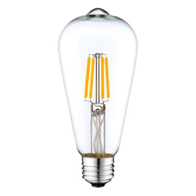 China Residential 2700K ST64 6W Soft Warm White Lamp Led Filament Bulb Led Lamp for sale