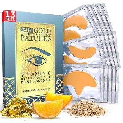 China Hot Selling Anti Puffiness Anti Puffiness Outlet 24K Gold Eye Mask For Dark Circles And Collagen Crystal Eye Masks Sheet Puffiness Anti Aging Correction for sale