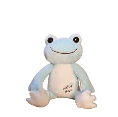 China Wholesale Light Blue Sitting Stuffed Plush Soft Boa Frog Customized Plush Toy Chinese Factory Customized OEM 33x28cm for sale