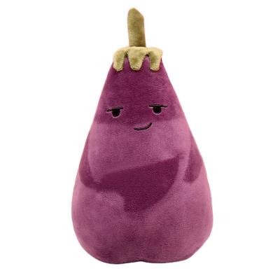 China Free Shipping Evil Fruit And Vegetable Expression Pillow Plush Eggplant Toy 25/40/50/75cm Lovely Plush Sample Manufacturer Direct for sale