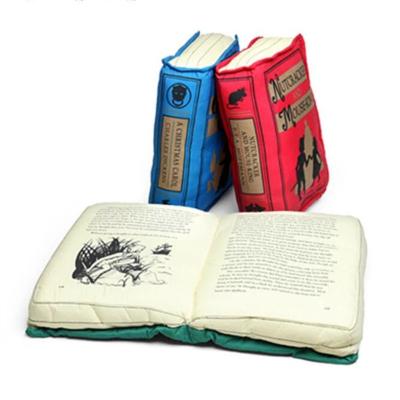 China Customized Plush Fabric Book Funny Digital Printed Shaped Office Nap Pillow for sale