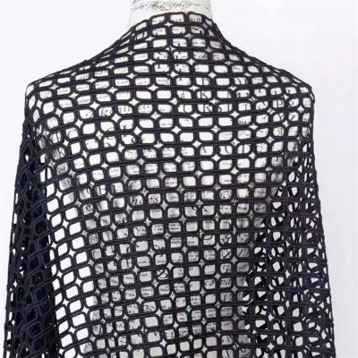 China Latest Fashion Sustainable Factory Supply Luxury Black Lace Fabrics Material for sale