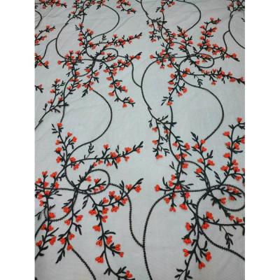 China Sustainable Three Dimensional Handmade Super Soft 3D Decals Lace Up Sequin Embroidery Fabric for sale