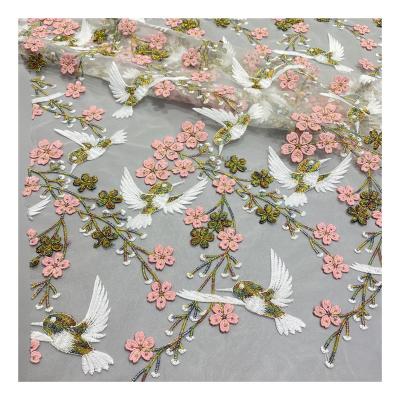 China High Quality Water Soluble Bridal Textiles Fabric Embroidery Mesh Latest French Tulle Net Factory Direct Selling Viable Style New for sale