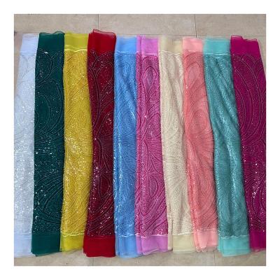 China Factory Direct Sale 2022 New Style Viable High Quality Dress Dresses Floral Embroidered Tulle Sequin Sequin Fabric Lace New for sale