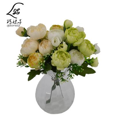 China High End Wholesale Artificial Peony Rose Bouquet 6 Fork Peony for sale