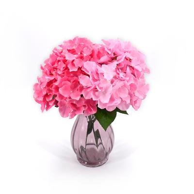 China Beautiful Natural Faux Flowers Artificial Silk Touch Hydrangea Bouquet Flower For Wedding Decor for sale