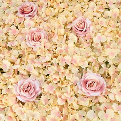 China Natural Artificial Hydrangea Flower Wall Wedding Backdrop Silk Touch Flower Wall Decoration for sale