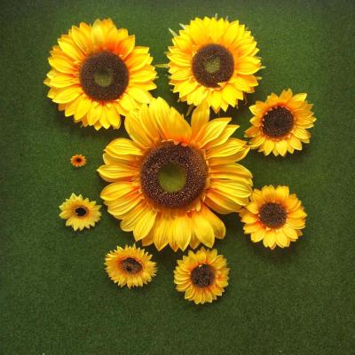 China Wedding Decoration Artificial Flowers Sunflower Heads Wedding Products Or Home Decoration for sale