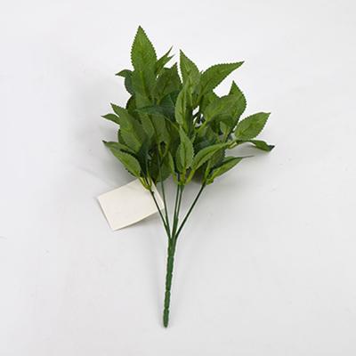 China Natural touch artificial green wired silk floral leaves for home party decorations or handcrafts for sale