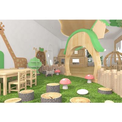 China COWBOY Indoor Activity Room Teaching Kids Party Treehouse Room Wooden Role Playing & Sensory Play Equipment for sale