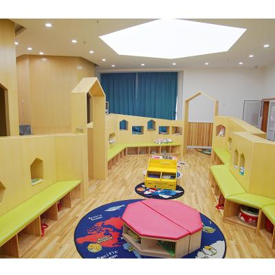 China Modern COWBOY Design Kindergarten Classroom Nursery Table and Chair Wooden Montessori Toys for Children Child Care Center for sale