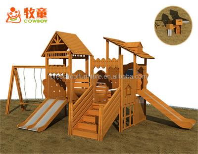 China PE Board Wooden Children Outdoor Playground Equipment Playground Amusement Park Equipment for sale