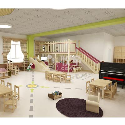 China Cowboy Modern Montessori Furniture Kindergarten Educational Wooden Classroom Design CE ISO9001 EN1176 CE Certificate for sale